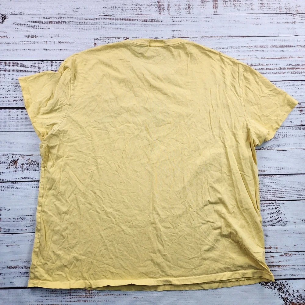 Polo Ralph Lauren Big Logo Spellout T-Shirt Men's XXL Yellow Classic Fit Pony